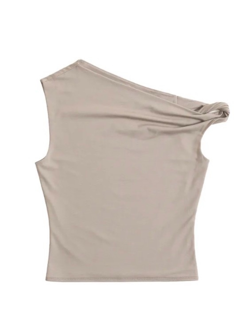 Abercrombie&Fitch One-Shoulder Knit Top - Taupe